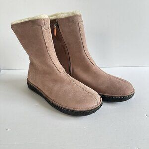 Ralph Lauren Polo Sport Women 9.5B Pink Suede Leather Sherpa Cozy Shearling Boot